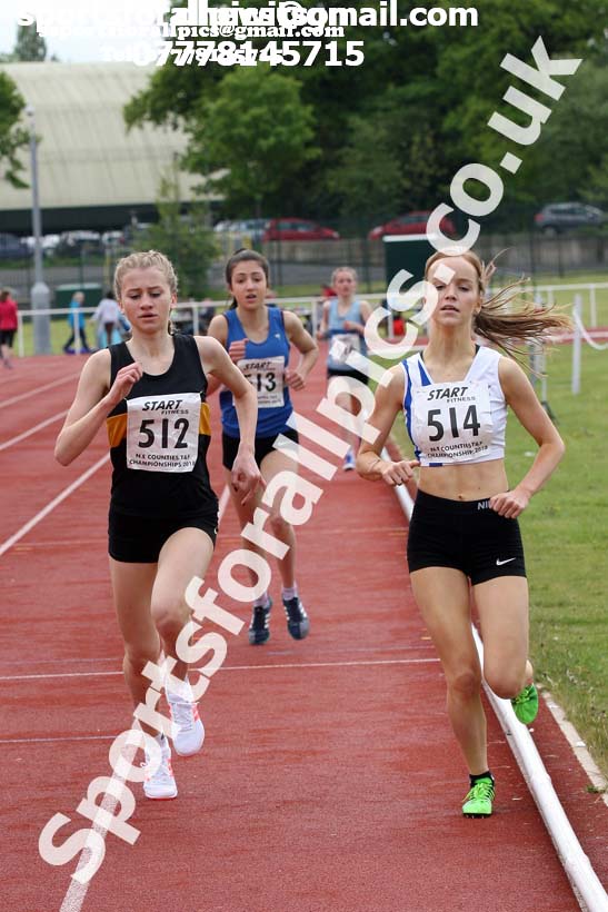 Womens under-17s 1500 metres, North Eastern Track and Fields Champs., Middlesbrough. Photo: David T. Hewitson/Sports for All Pics